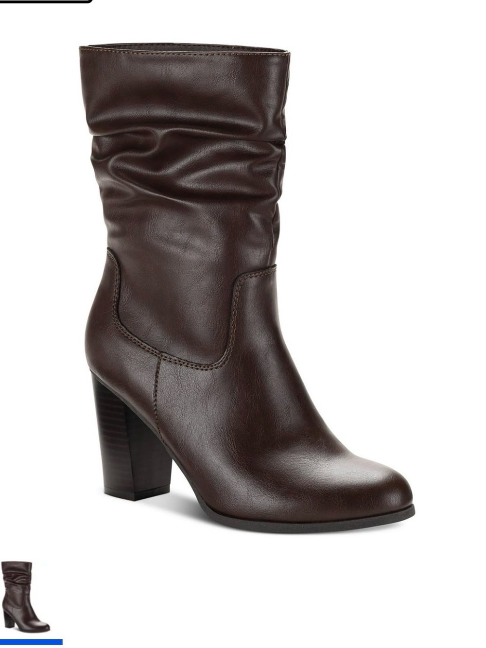 Style & Co. Dark Brown Mid-Calf Slouch Heel Boots